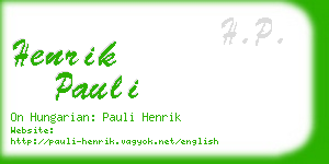 henrik pauli business card